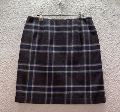 #ad Talbots Wool Plaid Skirt Women#x27;s Size 14P Multicolored Tartan A Line Knee Length $23.76