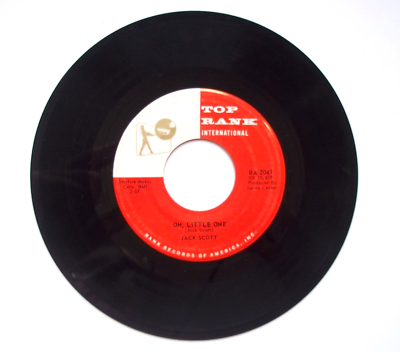 #ad 45 RPM 7quot; Record JACK SCOTT OH LITTLE ONE BURNING BRIDGES Top Rank Int#x27;l $7.49