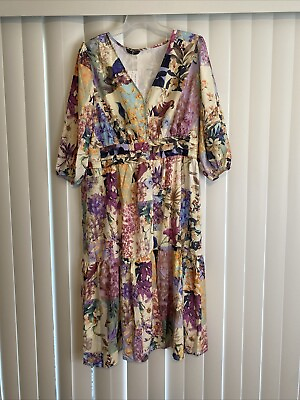 #ad Simplee Plus Women’s 3XL Long Sleeve Floral Maxi Dress $25.00