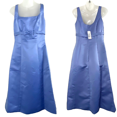 #ad Eden Maids Bridesmaid Collection Womens Sleeveless Periwinkle Blue Dress 8 Midi $39.99