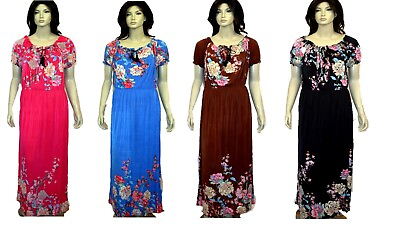 #ad Plus Size Women#x27;s Maxi Sundress Floral Print 2XL 3XL 4XL $14.98