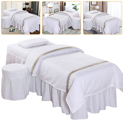 #ad 1 Set Massage Table Skirt Bed Valance Sheet Pillow Case Stool amp; Quilt Cover $36.10
