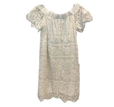 NEW Skies Are Blue Dress Womens Small Off White Lace Beach Resort $27.99
