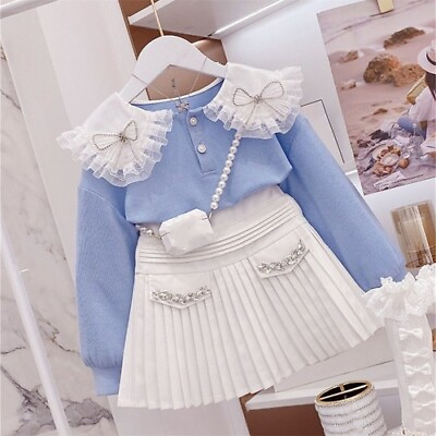 #ad Kid Girl Princess 2pcs Sweet Outfits Set Fashion CoatSkirt Vintage Outfits Suit $61.07
