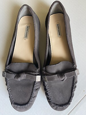 #ad Alex Marie Dillards Women#x27;s Size 8.5 Grey Halden Leather Slip On Loafers Shoes $21.87