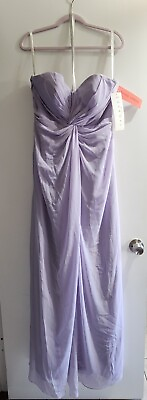 #ad NWT Levkoff Bridesmaid Violet Strapless Chiffon Maxi Dress Style 484 Size 10XL $78.99