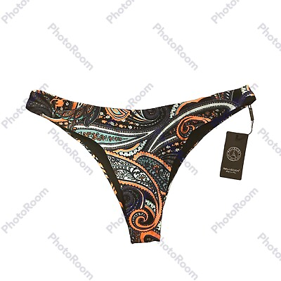 Relleciga High Cut Bikini Bottoms Women’s Size M Paisley NWT $14.99