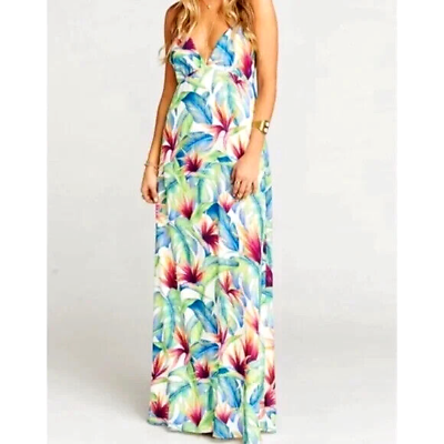 #ad NWT Show Me Your Mumu Palm Flings Amal Maxi Dress XS Floral Chiffon Hawaiian $119.00