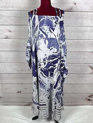 Soft Surroundings West Village Maxi Dress Split Sleeve Kaftan Beach Plus Sz 3X $52.65