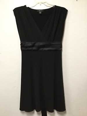 #ad Womens Little Black Dress Size XL Black Sleeveless Ties At Waist Style Co 117 $27.00