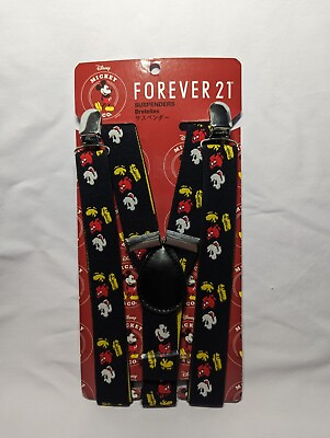 #ad Forever 21 Disney Mickey Mouse Suspenders Black $14.99