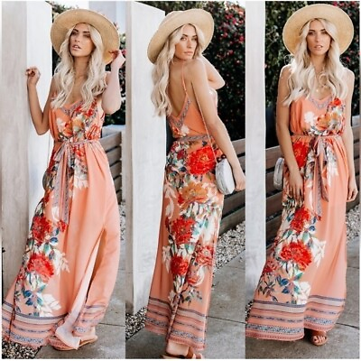 #ad Vici float floral spring summer maxi dress size small $46.00