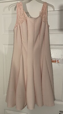 #ad Summer pink ruffled open back dresses for women size 12 L worn once $10.00