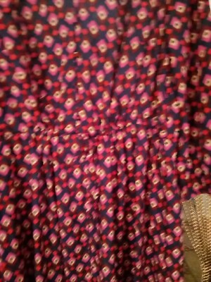 #ad Women#x27;s 1X Empire Cinch Waist Peasant Maxi Dress Geometric Pattern $22.00