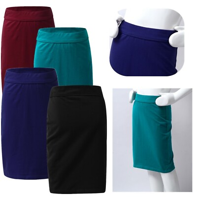 #ad Girls Kids Pencil Skirts Solid Color Uniform Plain Slim School Wear Stretchy $10.65