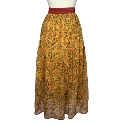 #ad Soft Surroundings Boho Floral Skirt Or Sundress Women’s PM Silk Blend Pull On $20.00