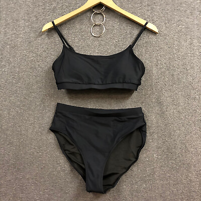 #ad Unbranded Girls Spaghetti Bikini Mesh Bathing 2 Piece Swimsuits Black Sz S NWOT $10.49