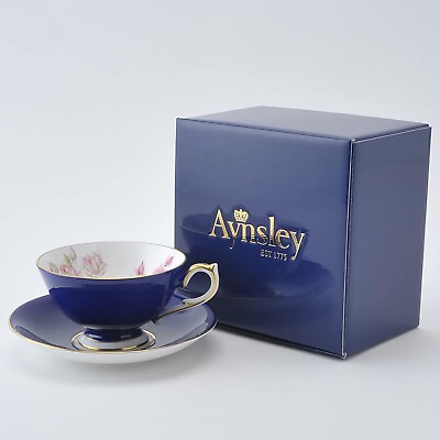 #ad Ainsley Elizabeth Rose Pink Cobalt Athens Cup amp; Saucer Western Tableware UK $124.00