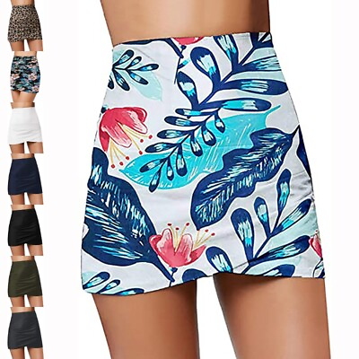 #ad Women Swim Skirt Tulip Hem Swimsuit Ladies Slim Fit Summer Holiday High Waist $21.79
