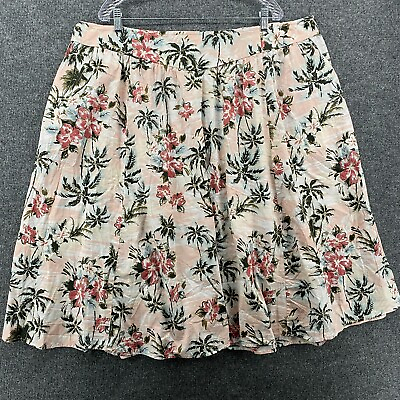 Torrid Short Skirt Women Plus Size 3X A Line Multicolor Floral Hawaiian Flowy $17.99