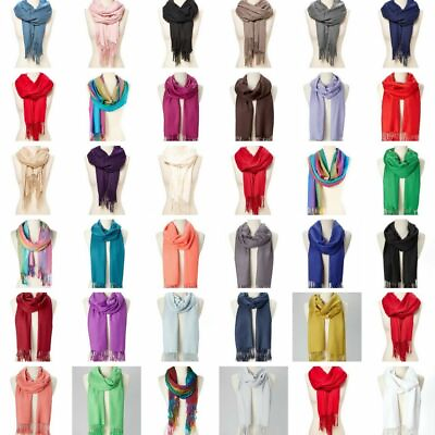 Soft Silk Shawl Wrap Women Pashmina Solid Scarf Stole Cashmere Wool Ladies Scarf $8.99