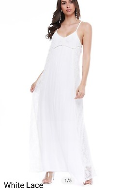 #ad #ad New White Lace Maxi Dress Size Small $24.90