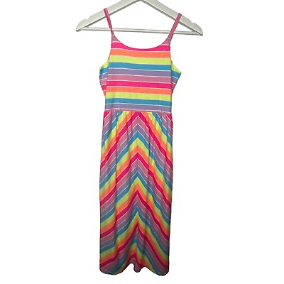 #ad The Childrens Place Dress Girls Large 10 12 Maxi Long Sundress Pink Striped $11.84