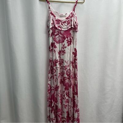 #ad Mickey amp; Jenny Anthropologie Women’s Pink Floral Maxi Dress XS $35.00