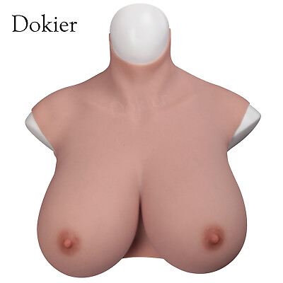 #ad B K Cup Plus Size Silicone Breast Forms Breastplate Fake Boobs With Veins Skin $219.99