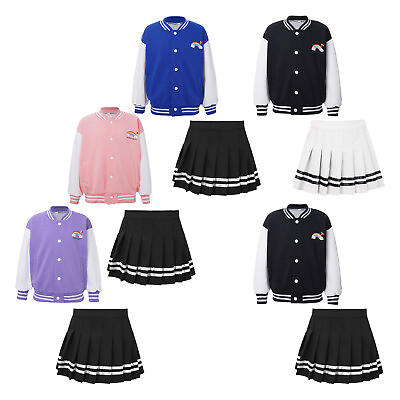 #ad #ad Kids Girls Tops And Mini Skirts Playwear Outwear With Pleated Skirt Stylish $16.57