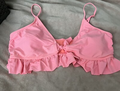 #ad SO Pink Ruffle Bikini Top SZ XL $7.99