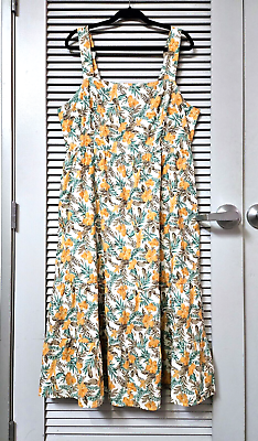 #ad tropical print slevless tiered maxi dress 1XL amp; anthropologie jewelries $30.00