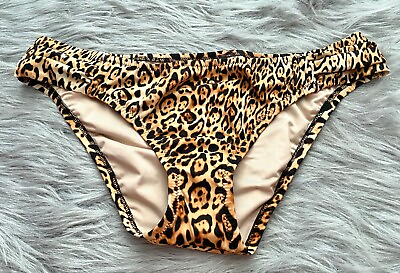 Victorias Secret Swim Bikini Bottom Natural Leopard Ruched Sides Bottom NWOT $19.99