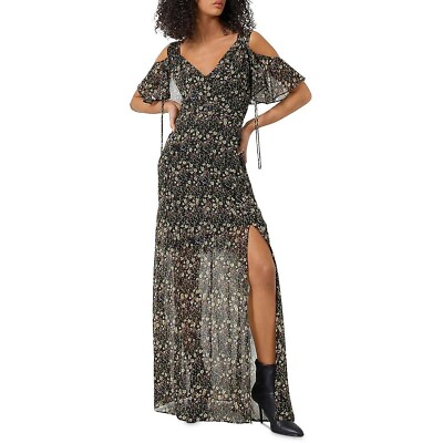 #ad #ad French Connection Womens Hallie Floral Long Maxi Dress Black Multi 2 $51.43