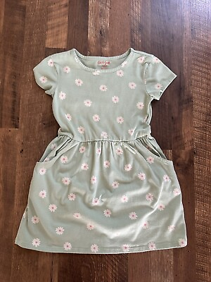 #ad #ad Cat amp; Jack Dress Sage Daisy Girls Kids Size Small 6 7 With Pockets Lightweight $16.00