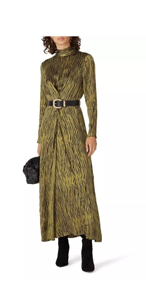 #ad #ad Petersyn Green Zebra Maxi Dress Long Sleeve Women#x27;s Size Medium Mock Neck $75.65