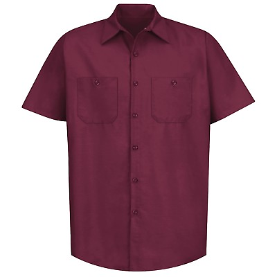 Red Kap Work Shirt Solid Color 2 Pocket Men#x27;s Industrial Uniform Short Sleeve $17.98