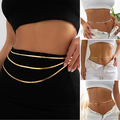 #ad Fashion Women Sexy Golden Silver Bikini Jewelry Belly Waist Lower Back Chain $2.53