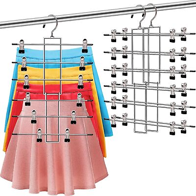 #ad Clothes Organization Storage Cloth Hangers Clips Skirt Hangers Home Organization $12.74