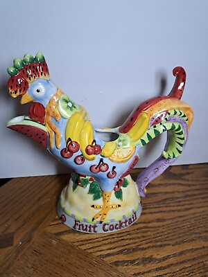 #ad Rooster Pitcher With Fruit Cocktail Design $69.98