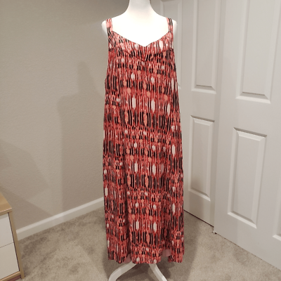 #ad Sejour Women#x27;s Plus Maxi Red Sleeveless Dress Size 18W $18.00