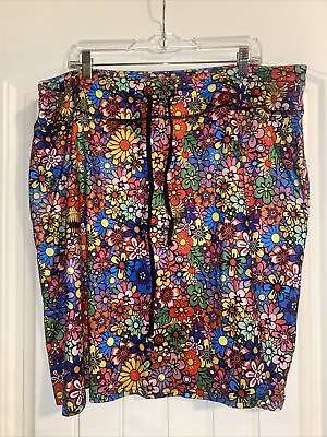 #ad #ad Plus Woman’s Size 3XL Floral Skirt With Pockets Blevon H $10.99