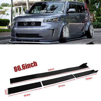 #ad 86.6quot; 2.2m Gloss Black Side Skirt For Scion xB 2004 2015 Extension Pair of G $49.99