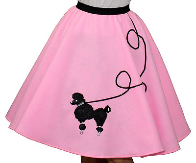 #ad Pink FELT Poodle Skirt Adult Size LARGE Waist 35quot; 42quot; Length 25quot; $31.95