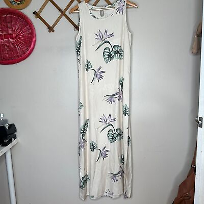 #ad Tommy Bahama 100% silk floral tropical maxi dress $39.99