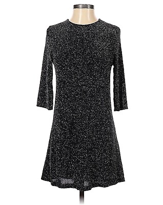 Zara Wamp;B Collection Glitter Cocktail ALine Sleeve Dress Size Small $28.75