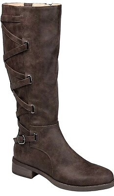 #ad #ad Journee Collection Women#x27;s Sz 11 WC Carly Faux Leather Boots Shoes Brown $27.55