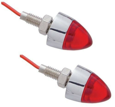 #ad Pro One 402270 Mini Bullet Marker Light Chrome w Red Lens 1 LED Pr. $15.95