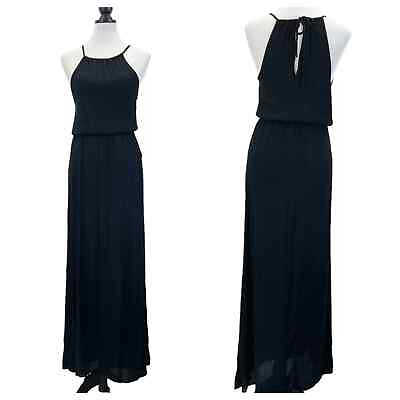 NEW Forever 21 Womens S Gauzy Maxi Dress Sleeveless Black Halter Flowy Summer $17.99