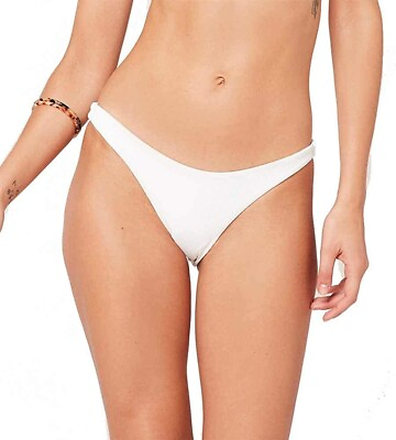 LSpace Women#x27;s 189625 Camacho Classic White Bikini Bottoms Swimwear Size L $44.00